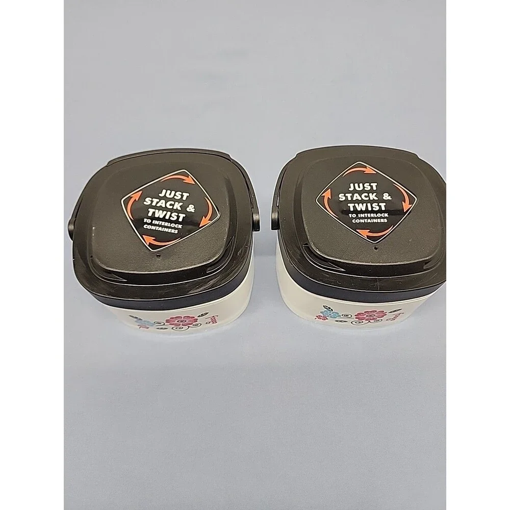 Foogo By Thermos 12 Oz. Stackable Bento Containers Set Of 2 In Poppy Patch 2012